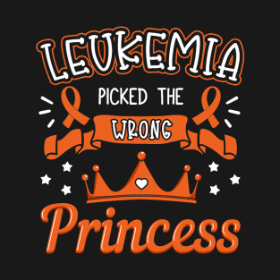 Leukemia Picked The Wrong Princess Cancer Awareness Women T-Shirt