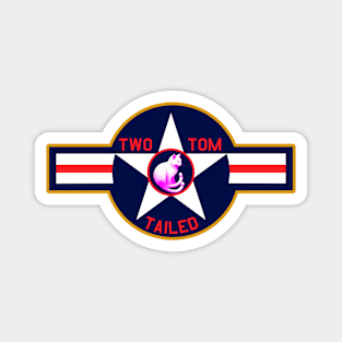 Two Tailed Tom - - Blue USAF - - Yellow Border Magnet