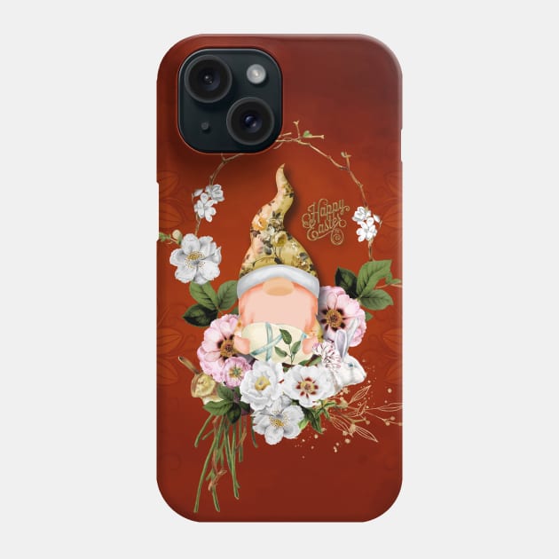 Easter time, cute gnome with eggs and flowers Phone Case by Nicky2342