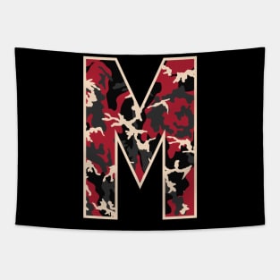 Initial Capital Letter M Camo Alphabet Gift Women Men Kids Tapestry