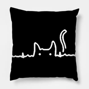 cat heartbeat design Pillow