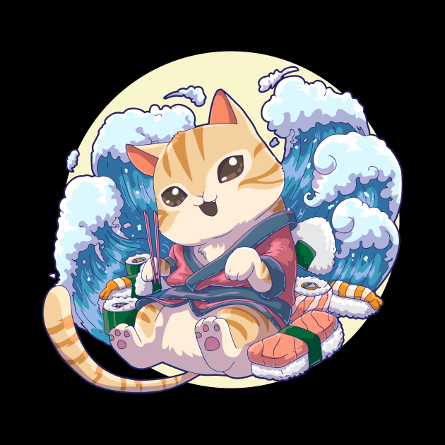 Sushi Cat Anime Kawaii by KAWAIITEE