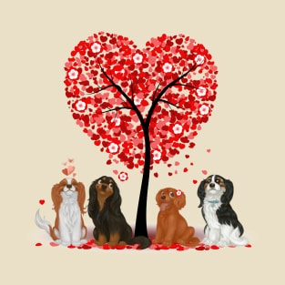 Cavalier King Charles Spaniels Love and Valentine Design T-Shirt