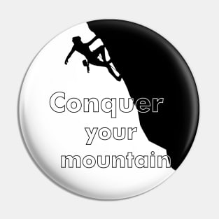 Black and White Mountaineer Climbing the Mountain Pin
