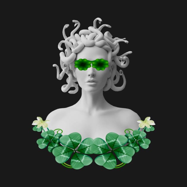 Green Saint Patricks Day Medusa by Atteestude