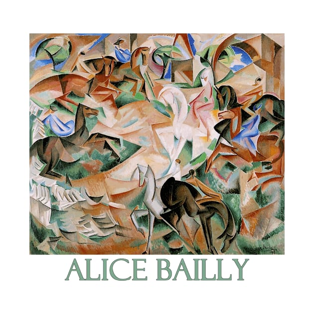 Equestrian Fantasy with Pink Lady (1913) by Alice Bailly by Naves