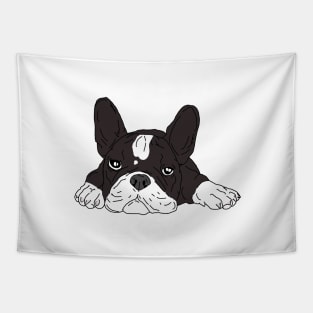 White and black french bulldog Tapestry