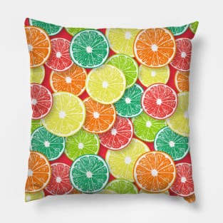 Citrus fruit slices pop art 1 Pillow