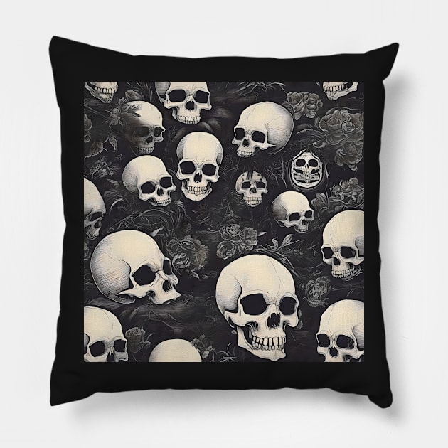 Plethora of Skulls Pillow by GatesofHell