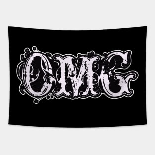 OMG - Teen Girls Graphic Typographic Goth Text Tapestry