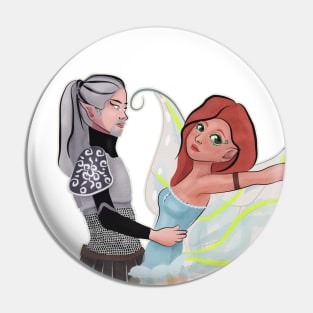 Dancing fairy and elf - transparent background Pin