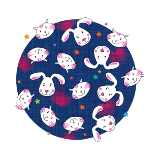 Cats ♥ Dogs - blue-pink T-Shirt