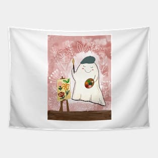 Cute Artist Ghost  2 Tapestry