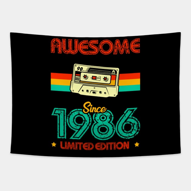 Awesome since 1986 Limited Edition Tapestry by MarCreative