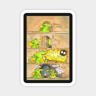 Funny Happy Housewarming Card with Dragons Magnet