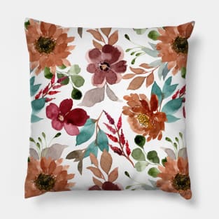 Beautiful cute floral watercolors  flowers face mask pattern Pillow