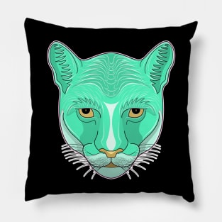 pinky cougar face cartoon Pillow