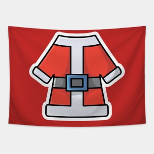 Santa Claus Coat with Belt Sticker vector illustration. Holiday objects icon design concept. Santa Claus coat suit sticker design logo with shadow. Tapestry