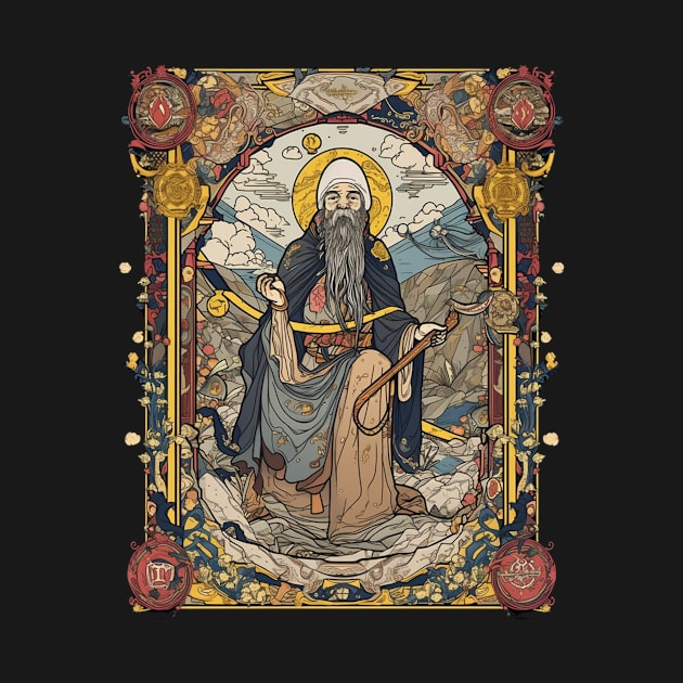 The Hermit Detailed and Embellished High Definition Tarot Card Design by The Dirty Gringo