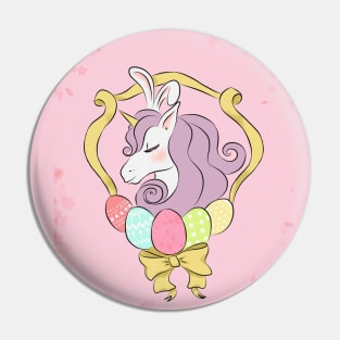 Happy easter purple hair unicorn Pin