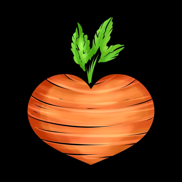 Carrot In Heart Shape - Vegetarian - Go Vegan by SinBle