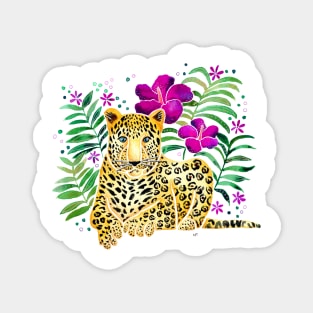 Tropical Leopard - Magenta Magnet
