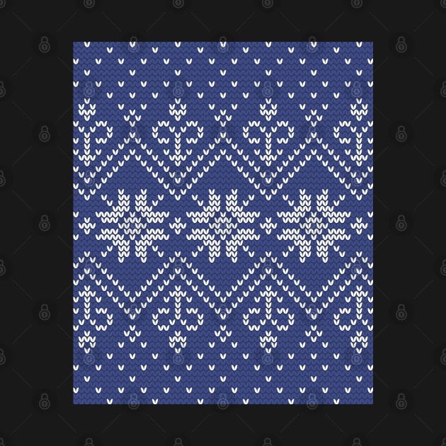 Knitting Xmas Blue Flake by SpilloDesign