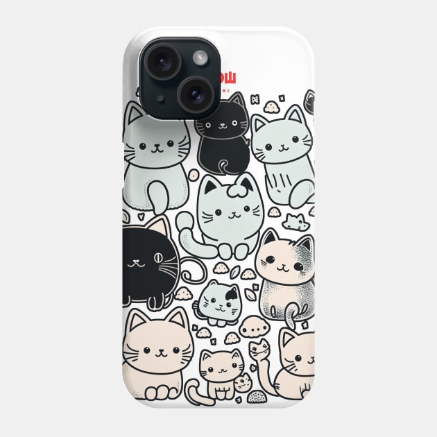 A group of black and white cats Phone Case by bmron