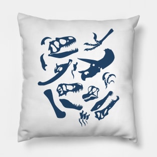 Dinosaur Bones (Blue) Pillow