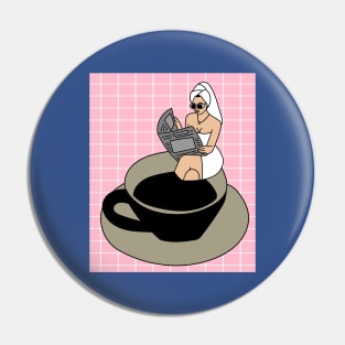 Coffee Cup Bathing Drinking Crazy Pin