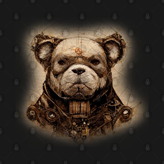 Bulldog Surreal Steampunk Artwork, Dog Lover by maxdax