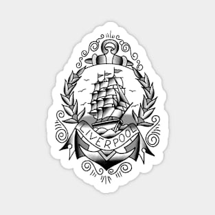 Liverpool Ship Tattoo Design Magnet