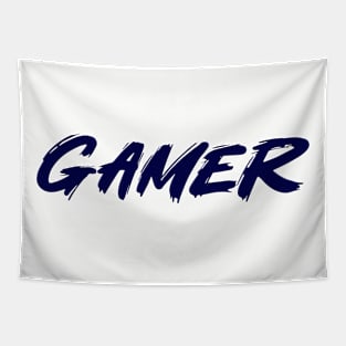 Gamer Logo Navy Blue Version Tapestry