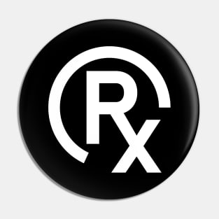 Rx Prescription Drugs - White Graphic Pin