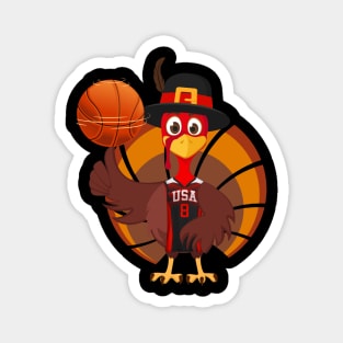 Funny Basketball Turkey Thanksgiving Magnet