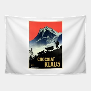 CHOCOLAT KLAUS by Carl Moos Vintage Swiss Chocolate Drink Advertisement Tapestry