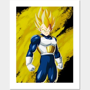 Vegeta Super Saiyan God Red / Blue Mash Up Poster, DBZ, NEW, USA