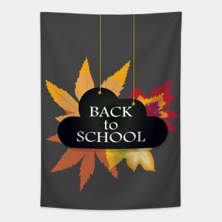 I love My School. Slogan. Back to school. Hello School. Happy Teacher Day. Autumn. Learning Children. Cartoon Graphic design Tapestry