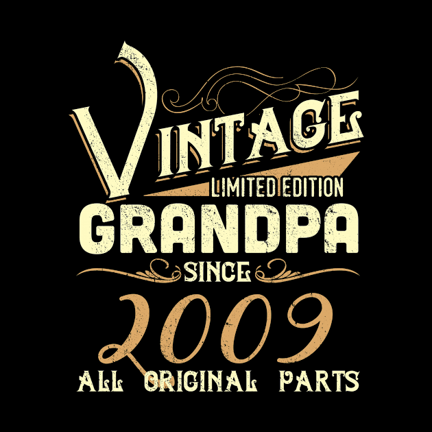 Vintage Grandpa Since 2009 Funny Man Myth Legend Daddy by johnbbmerch