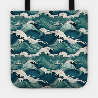 Ephemeral Crests: Hokusai Waves Reimagined Tote