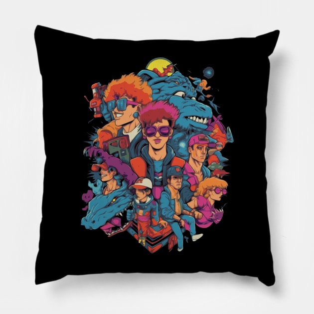 80s Cartoons Pillow by Pixy Official