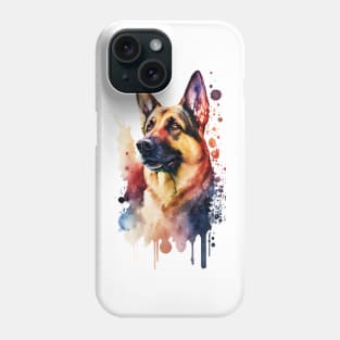 Pet Dog Portrait, Dog Owner Gift Idea - Cute German Shepard Majestic Watercolor Phone Case