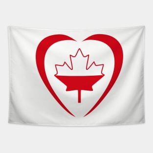 Polish Canadian Multinational Patriot Flag Series (Heart) Tapestry