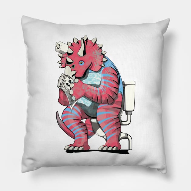 Dinosaur Triceratops on the Toilet Pillow by InTheWashroom