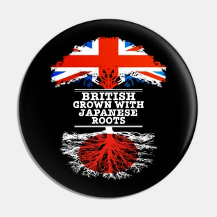 British Grown With Japanese Roots - Gift for Japanese With Roots From Japan Pin