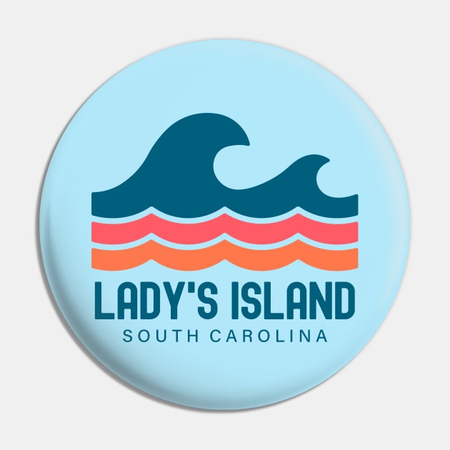 Lady's Island South Carolina Vintage Wave Pin by TGKelly