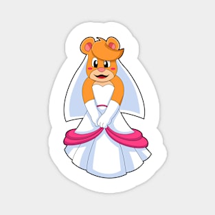 Bear with Wedding dress & Veil Magnet