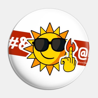 Middle Finger Funny Emoji Sun Pin