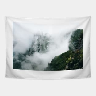 Switzerland Mountains and Fog Tapestry