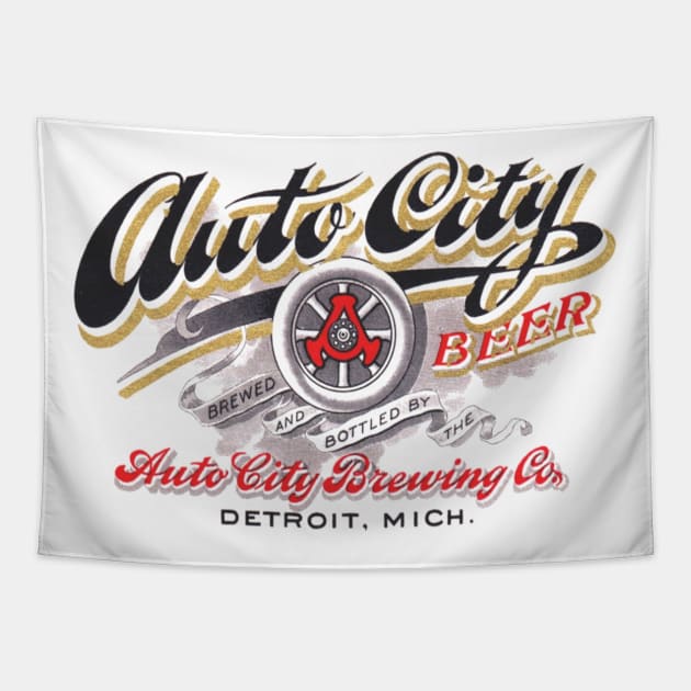 Auto City Beer Tapestry by MindsparkCreative